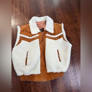 Vintage suede sherpa vest